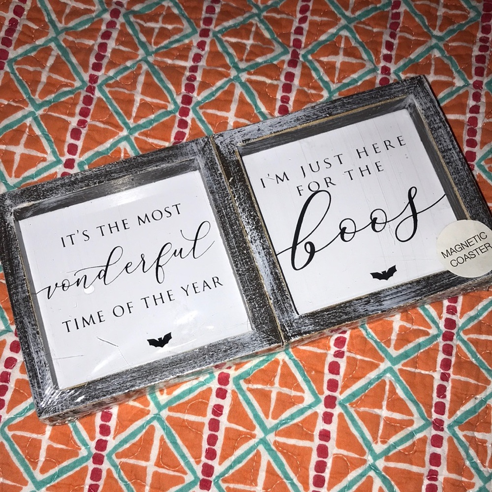 Chic Halloween Magnetic Coaster Duo